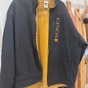 Cinch Black Jacket with Orange Embroidery